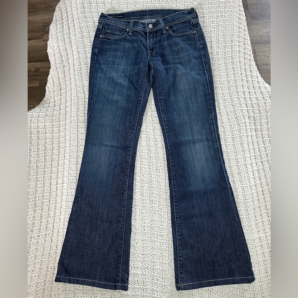 Citizens of Humanity Womens Flare Jeans Ingrid Blue Size 27 Low Rise Denim D247